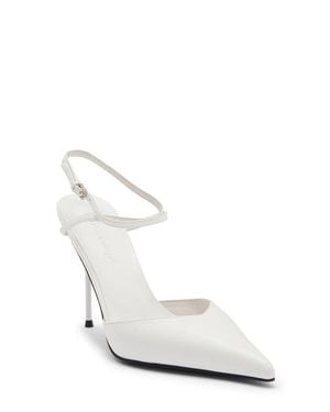 Jeffrey Campbell Bordeaux Ankle Strap Pointed Toe Pump - White