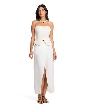 Onia Linen Utility Wrap Maxi Skirt - White