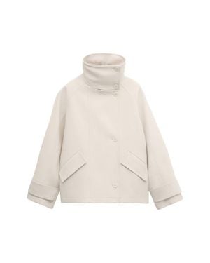 Mango Funnel Neck Parka - White