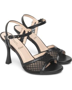 Nero Giardini Ankle Strap Mesh Sandal - Black
