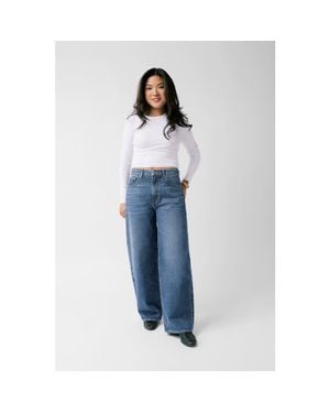 Nelle Atelier The Kiki Petite Mid Rise Baggy Jean - Blue
