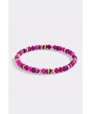 Mint & Lily Stacking Birthstone Beaded Bracelet - Pink
