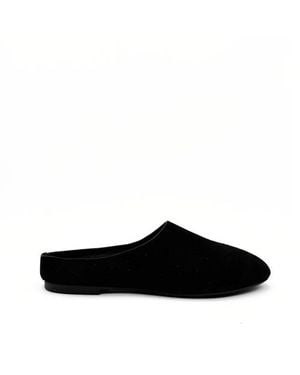 Amie Rafa Blade Suede Mules - Black