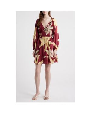 Rails Krina Floral Ruched Dress - Red