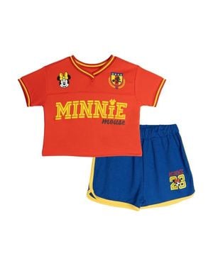 Disney Minnie Mouse Soccer Jersey T-Shirt And Shorts Set - Orange