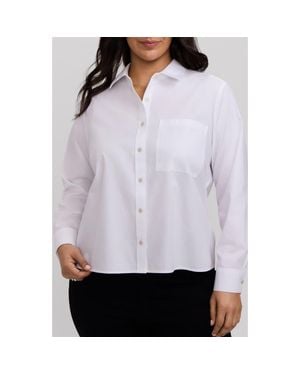 Foxcroft Jodie Cotton Button-Up Shirt - White