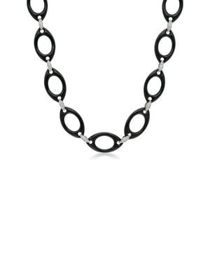 Fred Leighton Jade & Diamond Link Necklace - Metallic