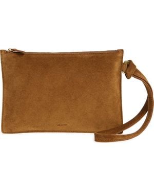 LIE STUDIO The Charlie Leather Clutch - Brown
