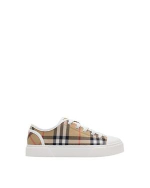 Burberry Check Cotton Sneakers - White