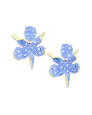 Lele Sadoughi Small Paper Lily Drop Earrings - Blue