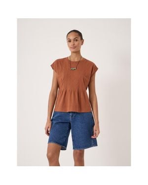 Hush Ellery Pleat Release T-Shirt - Blue