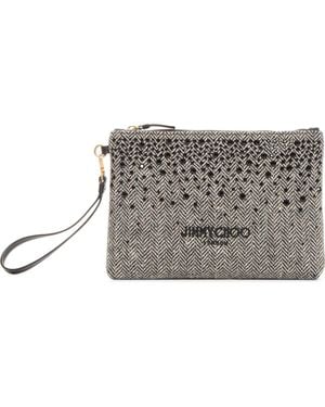 Jimmy Choo Zipped Flat Pouch - Gray