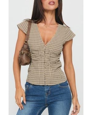 Princess Polly Ruched Corset Top - Blue