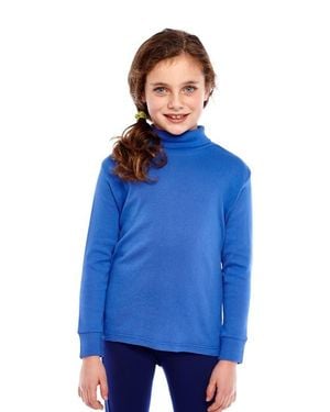 Leveret Kids Long Sleeve Cotton Turtleneck Shirt - Blue