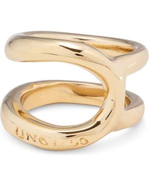 Uno De 50 18K-Plated Curvilinear Ring - Metallic