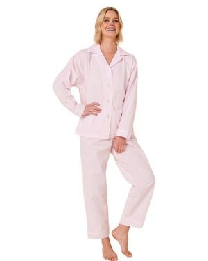 The Cat's Pajamas Cotton Seersucker Pajama Set - Pink