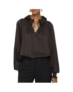 Burberry Geometric Silk Blouse - Black