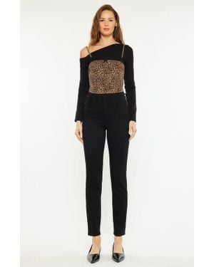 Kancan Jovi Essentials High Rise Cigarette Leg Jeans - Black