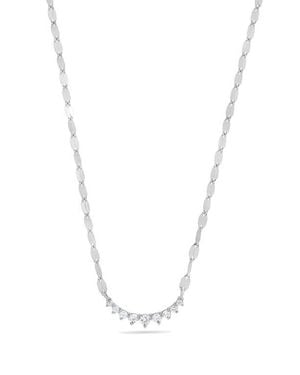 Lana Jewelry 14K Diamond Curved Pendant Necklace - White