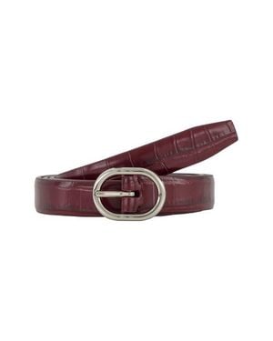 Vince Croc Embossed Leather Belt - Purple
