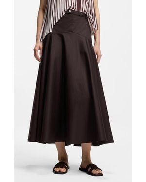 BOSS Vusola Stretch Cotton Maxi Skirt - Black