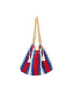 BrunnaCo The Colette Macrame Beach Bag - Red
