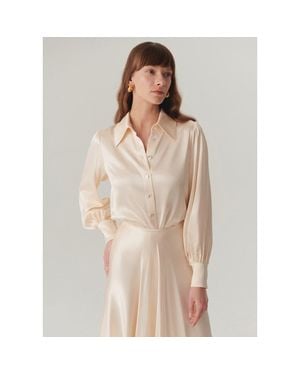 Exquise Kaia Satin Shirt - Brown