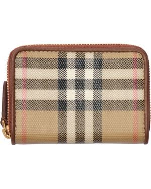 Burberry Check Coin Purse - Natural