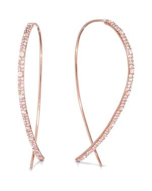 Lana Jewelry 14K Upside Down Diamond Hoop Earrings - Metallic