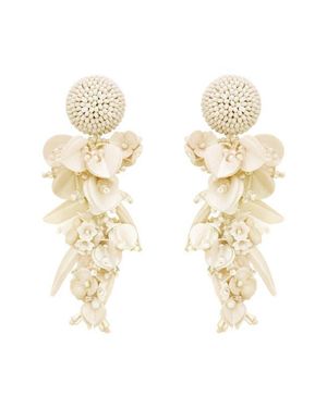 Oscar de la Renta Floral Clip-On Chandelier Earrings - Metallic