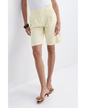Mango Straight Bermuda Shorts - Natural