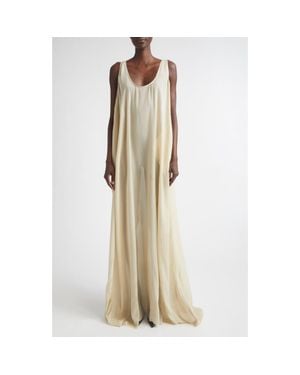 Rick Owens Temple Abito Silk Georgette Tank Gown - Natural