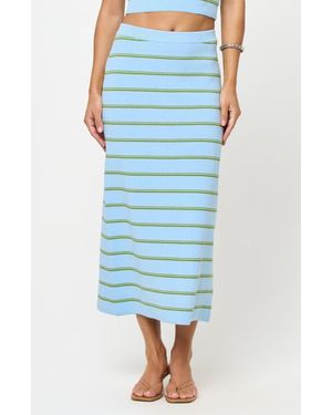 LSPACE Ravello Stripe Rib Cover-Up Skirt - Blue