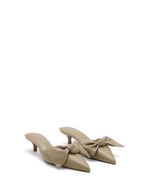Mango Pointed Toe Kitten Heel Mule - Metallic