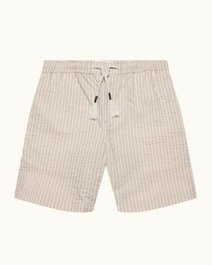 Orlebar Brown Sonoran Seersucker Relaxed Fit Seersucker Stripe Shorts - Natural