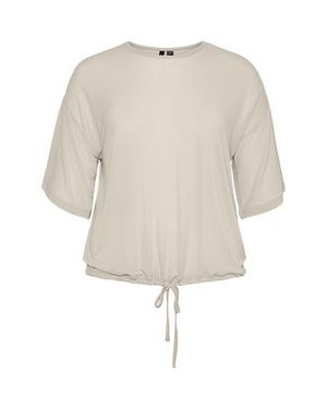 Vero Moda Short Sleeve Drawstring Top - Natural