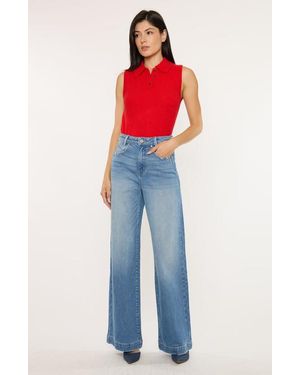 Kancan Becca Ultra High Rise Wide Leg Trouser - Blue
