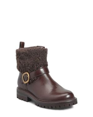 Söfft Cambridge Faux Shearling Trim Bootie - Brown
