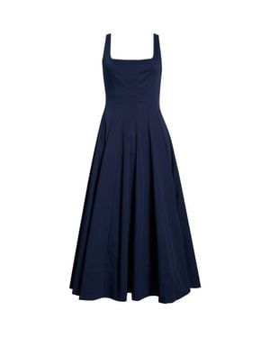 STAUD Wells Solid Sleeveless Midi Dress - Blue