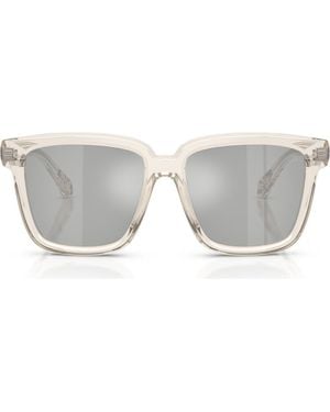 Moncler Clasico 54Mm Mirrored Pillow Sunglasses - Gray