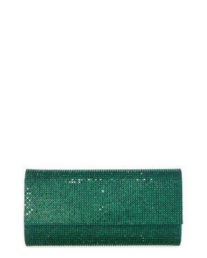 Judith Leiber Perry Embellished Satin Clutch - Green