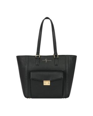Luis Steven Classic Tote With Front Lock - Black