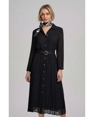 Elle Collection Woven Pleated Dress - Blue