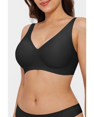 Popilush Seamless Wireless Jelly Minimizer Everydaywear Bra - Black