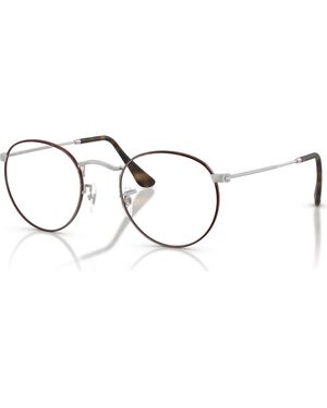 Ray-Ban 50Mm Round Optical Glasses - Metallic
