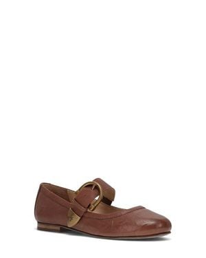Frye Carson Mary Jane Flat - Brown