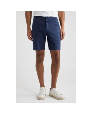 Bugatchi Aerolinen Linen Blend Shorts - Blue