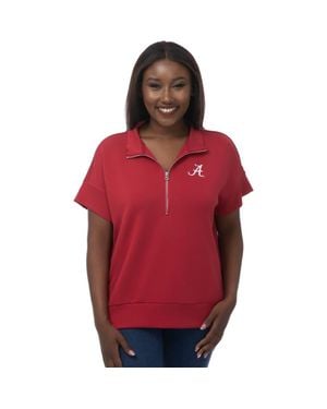 ZooZatZ Alabama Tide Tri-Blend Quarter-Zip Flowy Top - Red