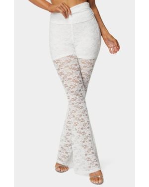 Bebe Flared Lace Pant - White
