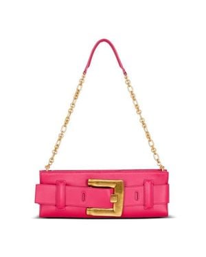 Balmain Anthem Calfskin Leather Clutch - Pink